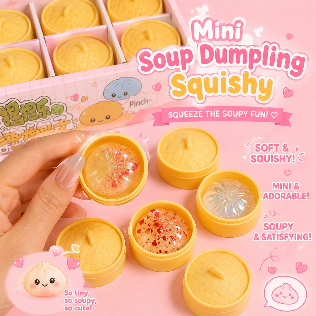 Trendy Toyz AU Mini Soup Dumpling Squishy — soft, squishy, squeeze the soupy fun.